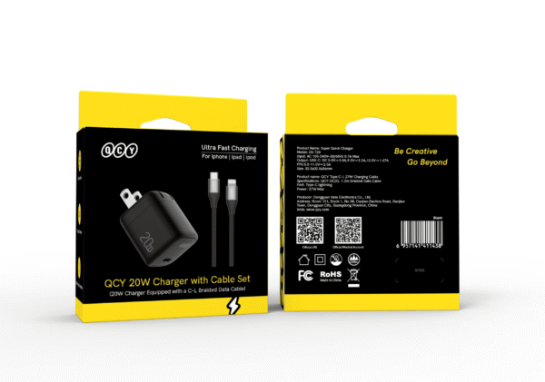 QCY 20W Charger with Cable Set Type-C to Lightning  (CK03-MG) - Image 2