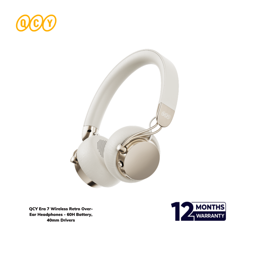 QCY Era 7 Wireless Retro Over-Ear Headphones - 60H Battery, 40mm Drivers - Image 3