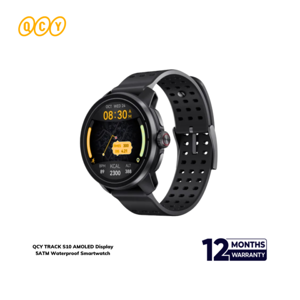 QCY TRACK S10 AMOLED Display 5ATM Waterproof Smartwatch