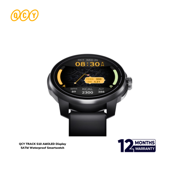 QCY TRACK S10 AMOLED Display 5ATM Waterproof Smartwatch - Image 2
