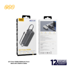 QCY Pulse PB30B 30000mAh Power Bank with 3 Built-in Cables